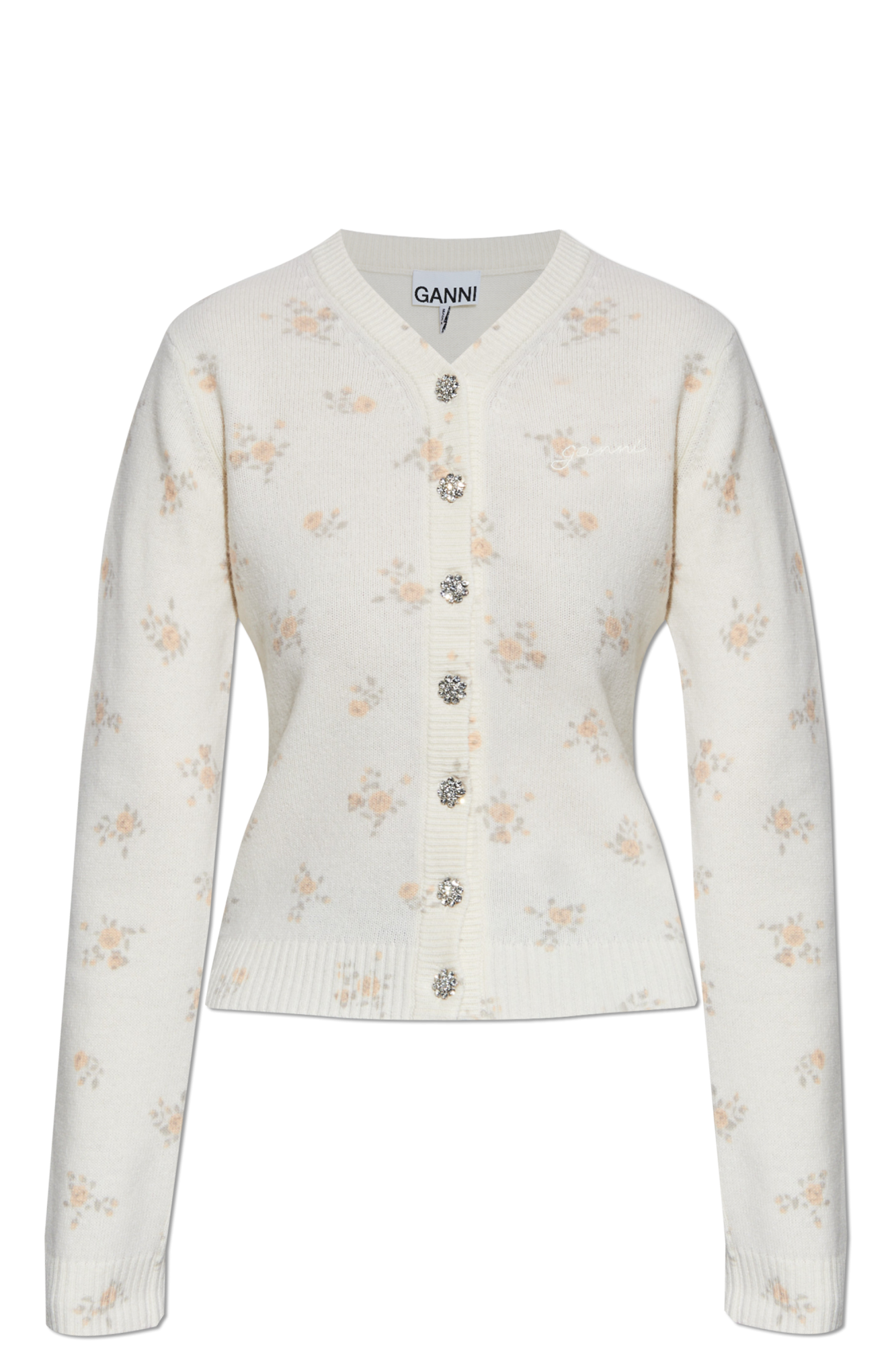 GANNI アイボリー 花柄 カーディガン Ganni Cardigan with floral motif | Women's | Vitkac